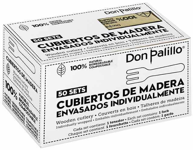 Garfo Madeira Embalado Papel
