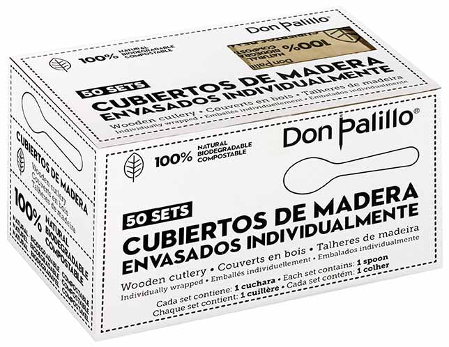 Colher Madeira Embalada Papel