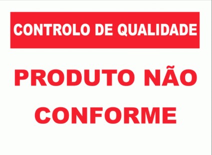 Etiqueta Produto Não Conforme