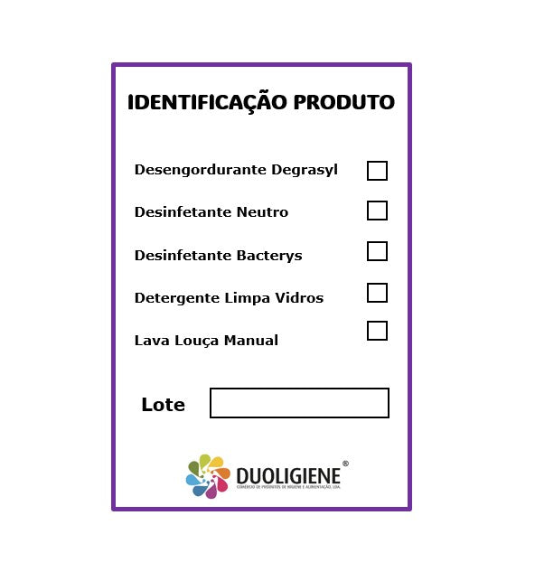 Rótulo de Identificação de Produtos